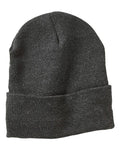Sportsman SP12JL 12" Jersey Lined Cuffed Beanie - Heather Charcoal - front