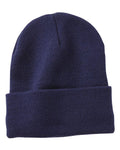 Sportsman SP12JL 12" Jersey Lined Cuffed Beanie - Navy - front