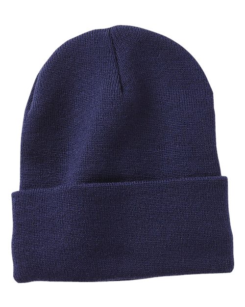 Sportsman SP12SL 12" Sherpa Lined Cuffed Beanie - Navy - front