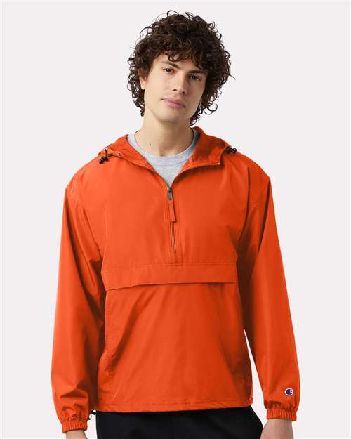 Champion CO200 Unisex Packable Anorak Jacket - Orange - model front