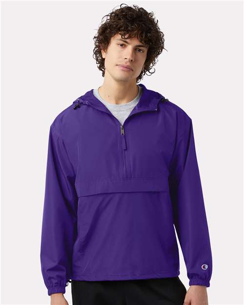 Champion CO200 Unisex Packable Anorak Jacket - Purple - model front