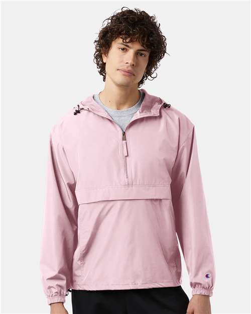Champion CO200 Unisex Packable Anorak Jacket - Pink Candy - model front