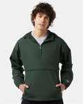 Champion CO200 Unisex Packable Anorak Jacket - Dark Green - model front