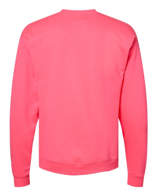 Hanes P160 EcoSmart Crewneck Sweatshirt - Safety Pink - back