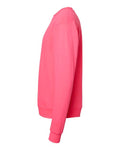 Hanes P160 EcoSmart Crewneck Sweatshirt - Safety Pink - side