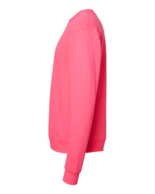 Hanes P160 EcoSmart Crewneck Sweatshirt - Safety Pink - side
