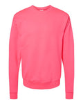 Hanes P160 EcoSmart Crewneck Sweatshirt - Safety Pink - flat front
