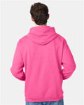 Hanes P170 EcoSmart Hooded Sweatshirt - Safety Pink - model back