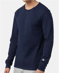Champion T453 Unisex Heritage Jersey Long Sleeve T-Shirt - Navy - model side