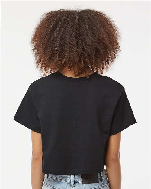 Champion T453W Women's Heritage Jersey Crop T-Shirt - Black - model back