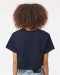 Champion T453W Women's Heritage Jersey Crop T-Shirt - Navy - model back