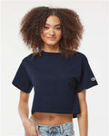 Champion T453W Women's Heritage Jersey Crop T-Shirt - Navy - model front