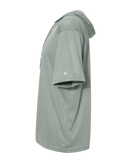 Badger 4123 Men's B-Core Hooded T-Shirt - Silver - side