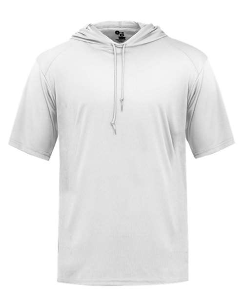 Badger 4123 Men's B-Core Hooded T-Shirt - White - front