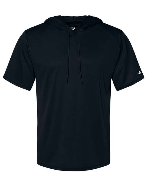 Badger 4123 Men's B-Core Hooded T-Shirt - Black - front