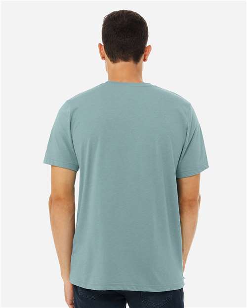 Bella+Canvas 3001CVC Unisex Heather CVC Short Sleeve Tee - Heather Blue Lagoon - model back