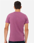 Bella+Canvas 3001CVC Unisex Heather CVC Short Sleeve Tee - Heather Magenta - model back