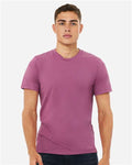 Bella+Canvas 3001CVC Unisex Heather CVC Short Sleeve Tee - Heather Magenta - model front