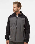 DRI DUCK 5335 Unisex Torrent Waterproof Hooded Jacket - Charcoal/ Black - model front