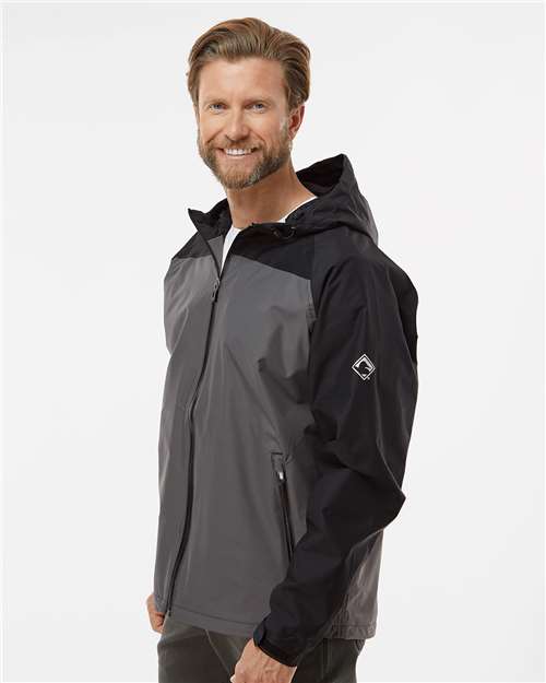 DRI DUCK 5335 Unisex Torrent Waterproof Hooded Jacket - Charcoal/ Black - model side