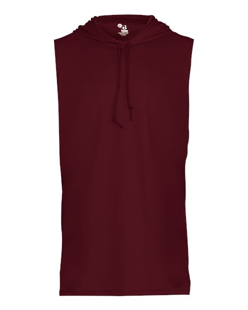 Badger 4108 Men's B-Core Sleeveless Hooded T-Shirt - Maroon - front