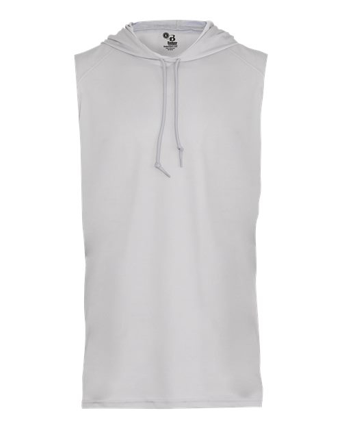 Badger 4108 Men's B-Core Sleeveless Hooded T-Shirt - Silver - front