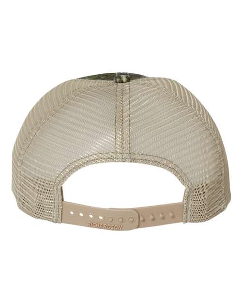 Richardson 111P Garment Washed Printed Trucker Cap - Mossy Oak Obsession/ Khaki - back