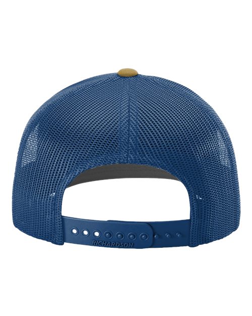 Richardson 112 Snapback Trucker Cap - Biscuit/ True Blue - back