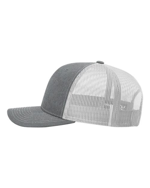 Richardson 112 Snapback Trucker Cap - Heather Grey/ Light Grey - side
