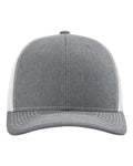 Richardson 112 Snapback Trucker Cap - Heather Grey/ Light Grey - front