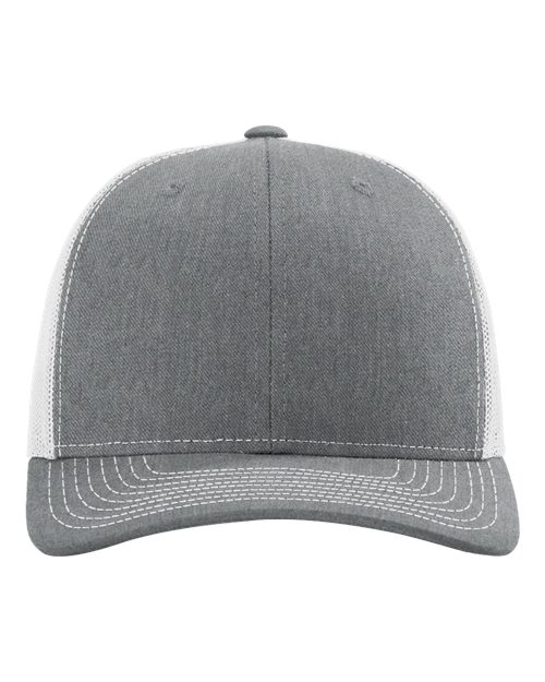 Richardson 112 Snapback Trucker Cap - Heather Grey/ Light Grey - front
