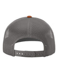 Richardson 112 Snapback Trucker Cap - Heather Grey/ Charcoal/ Dark Orange - back