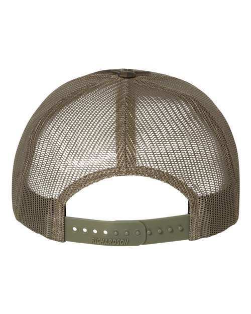 Richardson 112P Printed Trucker Cap - Mossy Oak Bottomland/ Loden - back