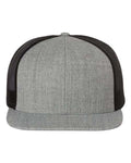Richardson 511 Wool Blend Flat Bill Trucker Cap - Heather Grey/ Black - front