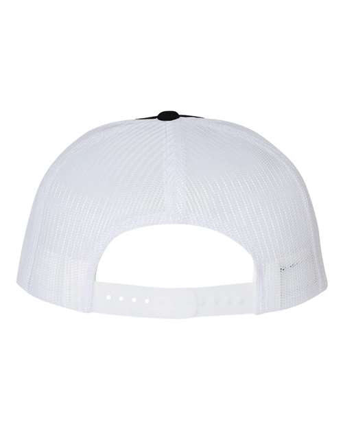 Richardson 511 Wool Blend Flat Bill Trucker Cap - Black/ White - back