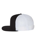 Richardson 511 Wool Blend Flat Bill Trucker Cap - Black/ White - side