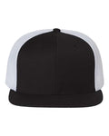 Richardson 511 Wool Blend Flat Bill Trucker Cap - Black/ White - front