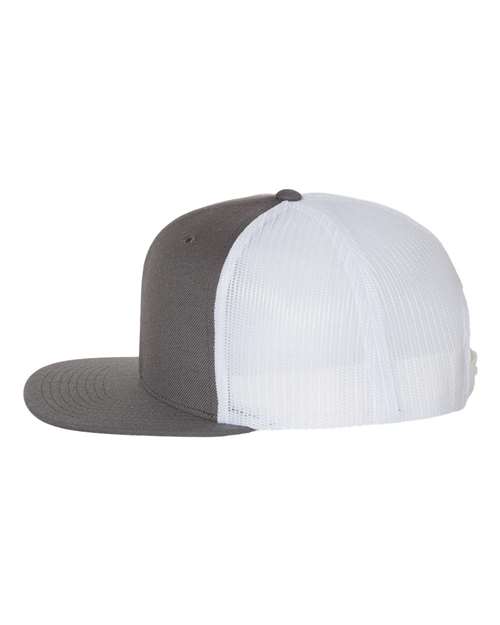 Richardson 511 Wool Blend Flat Bill Trucker Cap - Charcoal/ White - side