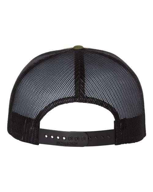 Richardson 511 Wool Blend Flat Bill Trucker Cap - Loden/ Black - back