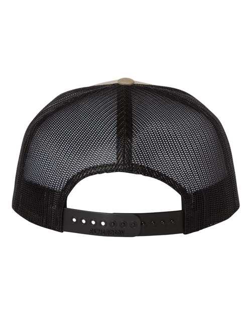 Richardson 511 Wool Blend Flat Bill Trucker Cap - Khaki/ Black - back