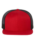 Richardson 511 Wool Blend Flat Bill Trucker Cap - Red/ Black - front