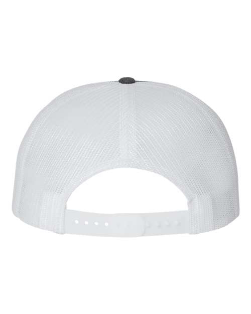 Richardson 511 Wool Blend Flat Bill Trucker Cap - Heather Charcoal/ White - back