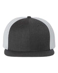 Richardson 511 Wool Blend Flat Bill Trucker Cap - Heather Charcoal/ White - front