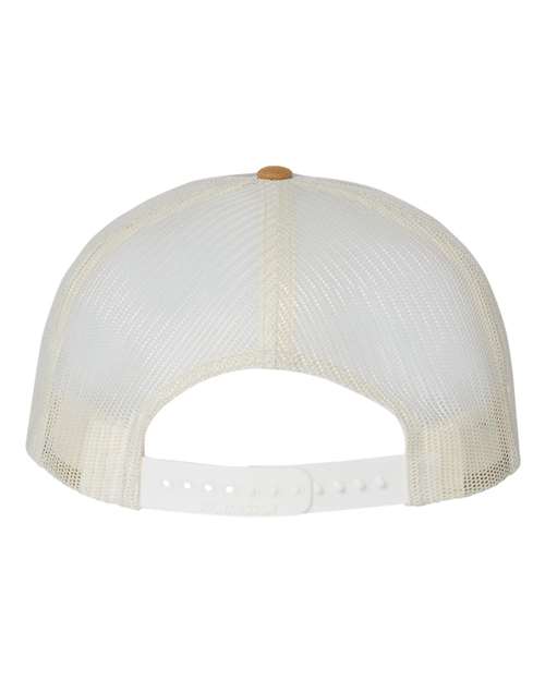 Richardson 511 Wool Blend Flat Bill Trucker Cap - Heather Grey/ Birch/ Biscuit - back