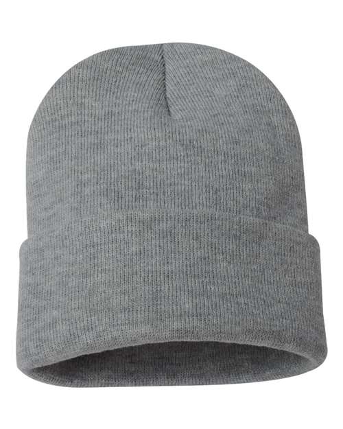 Sportsman SP12 12" Solid Cuffed Beanie - Dark Heather Grey - front
