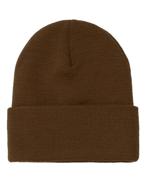 Yupoong 1501KC Cuffed Beanie - Caramel - back