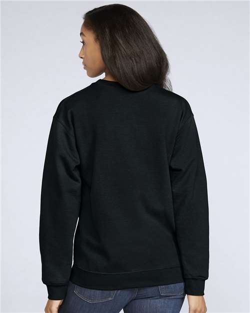 Gildan SF000 Unisex Softstyle Midweight Crewneck Sweatshirt - Black - model back