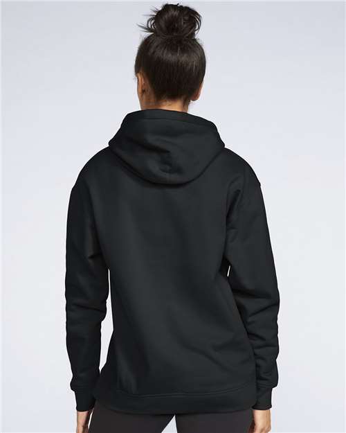 Gildan SF500 Unisex Softstyle Midweight Hooded Sweatshirt - Black - model back