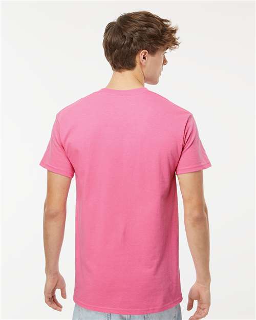 M&O 4800 Men's Gold Soft Touch T-Shirt - Azalea - model back