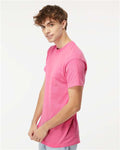 M&O 4800 Men's Gold Soft Touch T-Shirt - Azalea - model side